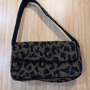 Primark Black and Gold Beaded Shoulder Bag